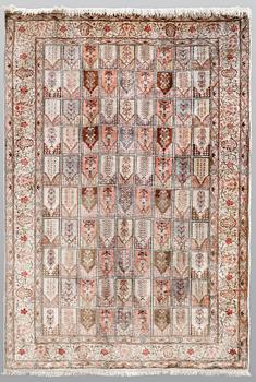 A rug, oriental, silk, ca 185 x 126 cm.