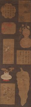 1151. A Chinese scroll painting, ink and colour on silk. Late Ming dynasty/early Qing dynasty.