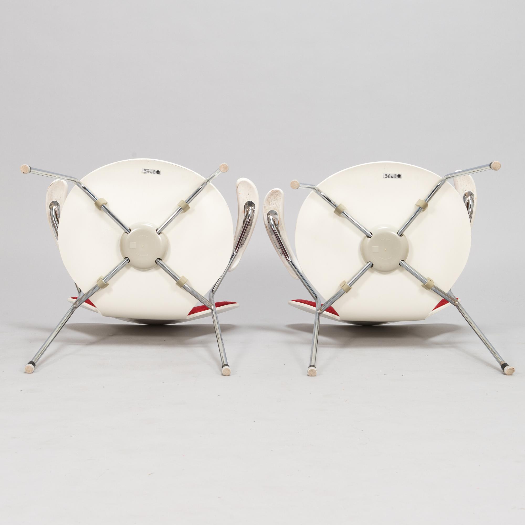 Arne Jacobsen,  stolar 6 st, "Sjuan", Fritz Hansen, Danmark 1984-1989.