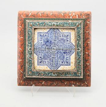 KAKELPLATTA 1800-tal, troligen Turkiet.