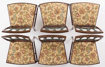A set of six Russian Empire chairs, early 19th century.