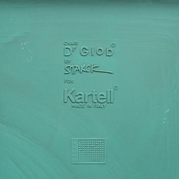 PHILIPPE STARCK, a "Miss Balù" table and a pair of "Dr Glob" chairs, Kartell.