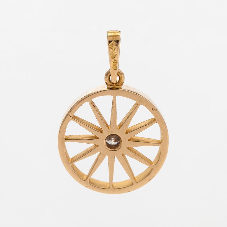 Hänge, briljantslipad diamant, 18K guld, A. Tillander.