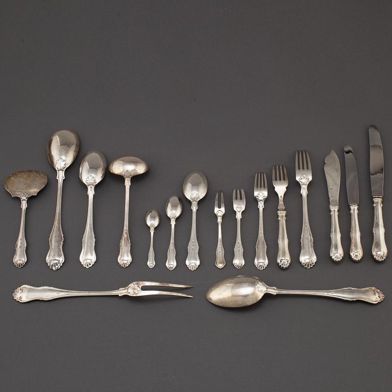 An 82 piece silver cutlery service by A. Dragsted, Copenhagen, Denmark, 1924-30.