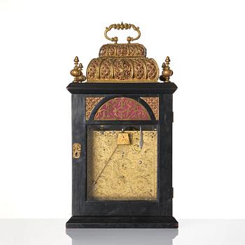 A Queen Anne ebonized and brass-mounted bracket clock marked 'Markwick London', circa 1700.