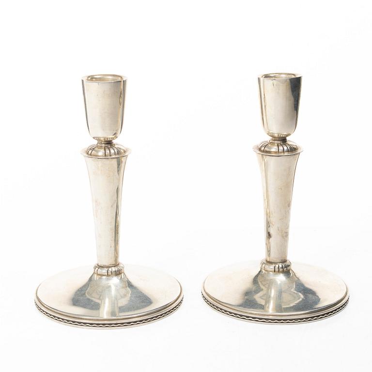 Eric Råström, Candlesticks, a pair, silver, Stockholm 1952.