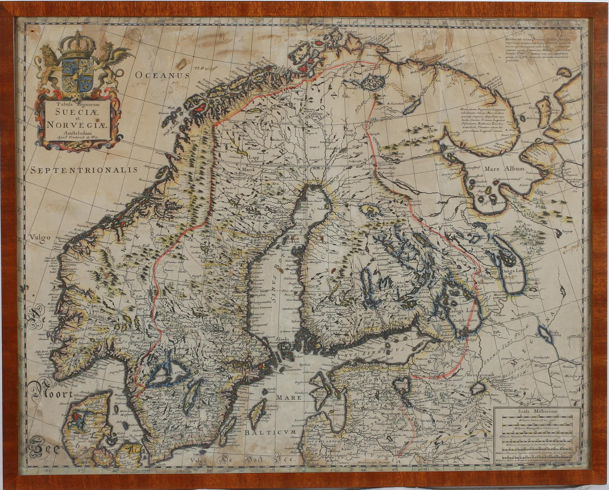 KARTA, "Sverige och Norge", 1700/1800-tal.