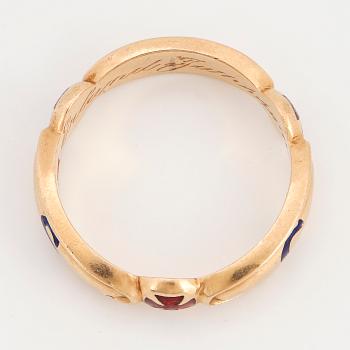 ORDENSRING, 18K guld och emalj.