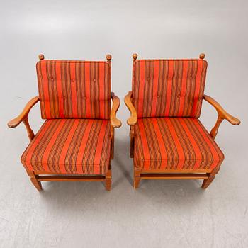 A pair of Gösta Göperts "åre" pine armchairs second part of the 20th century.