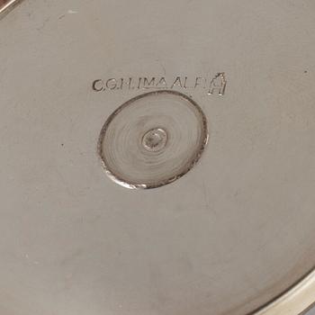 SHAKER med GLAS,4 st, nysilver, bland annat C G Hallberg, 1900-tales mitt.