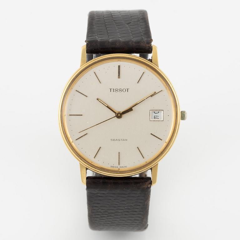 Tissot, wristwatch, 14K gold, 33.5 mm.