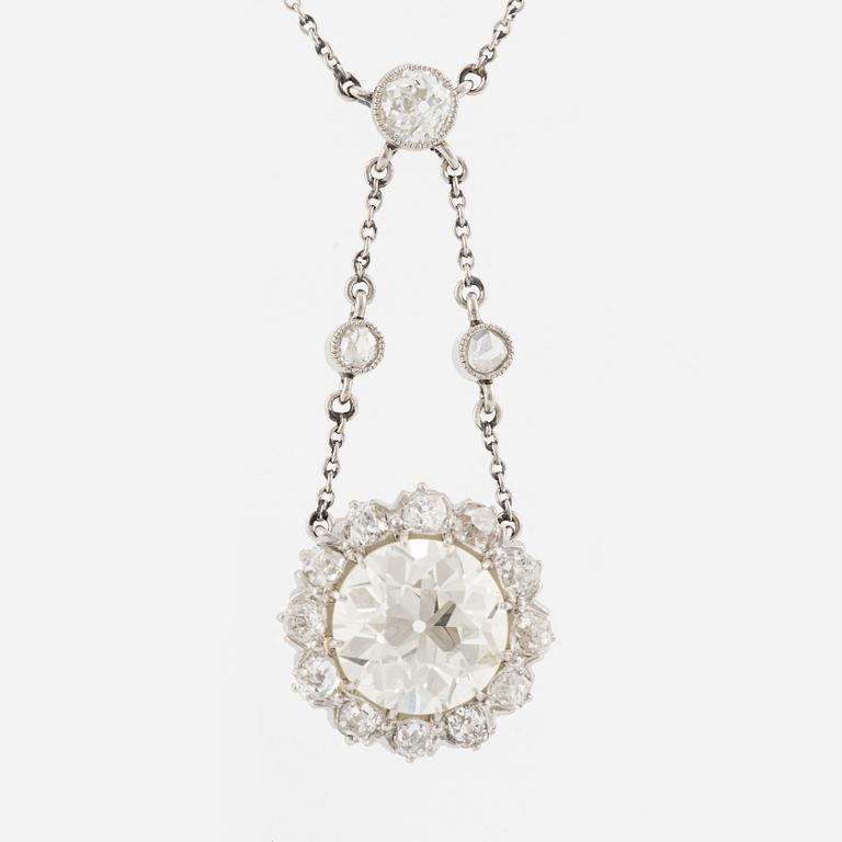 Collier med gammalslipad diamant ca 2,40 ct.