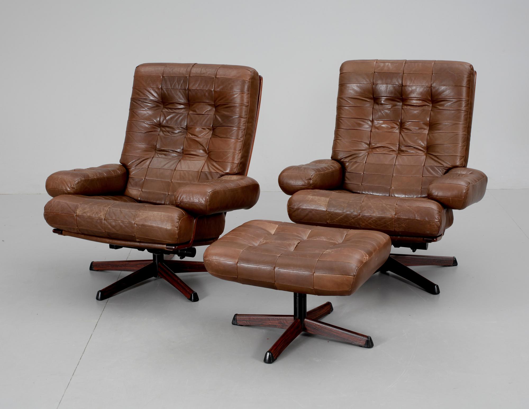 FÅTÖLJER, ett par, Göte möbler, Nässjö, 1970-tal.
