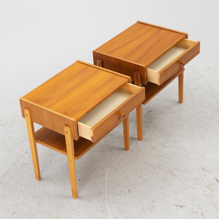 Bedside tables, a pair, 1950s.