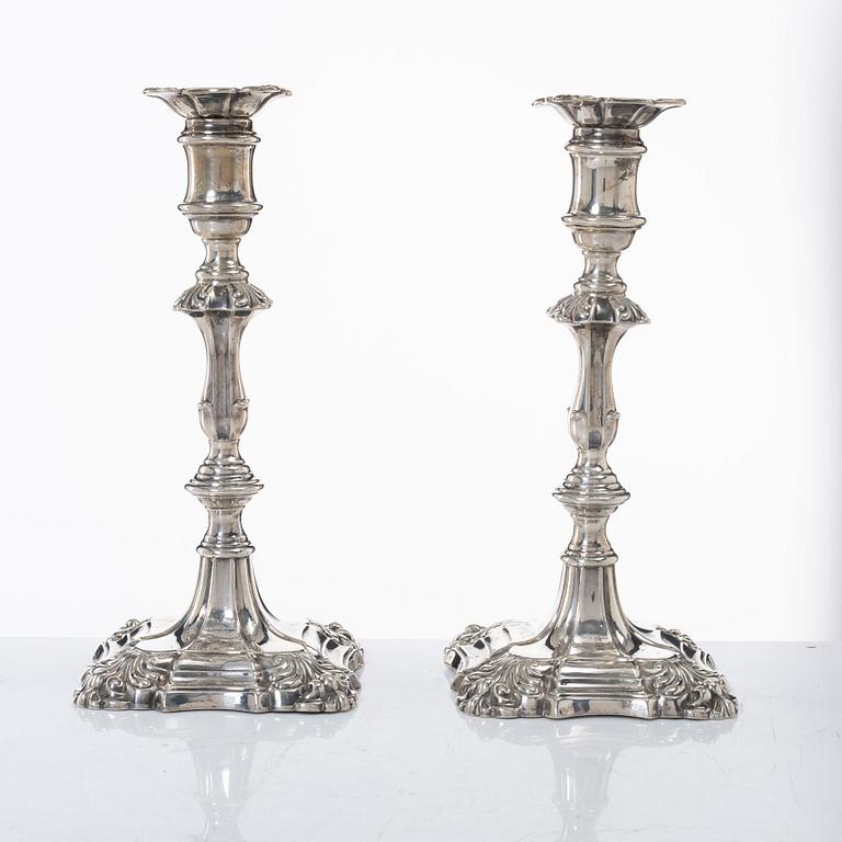 Candelsticks, a pair, silver, Sheffield 1833-34, mark of possibly Henry Wilkinson & Co.