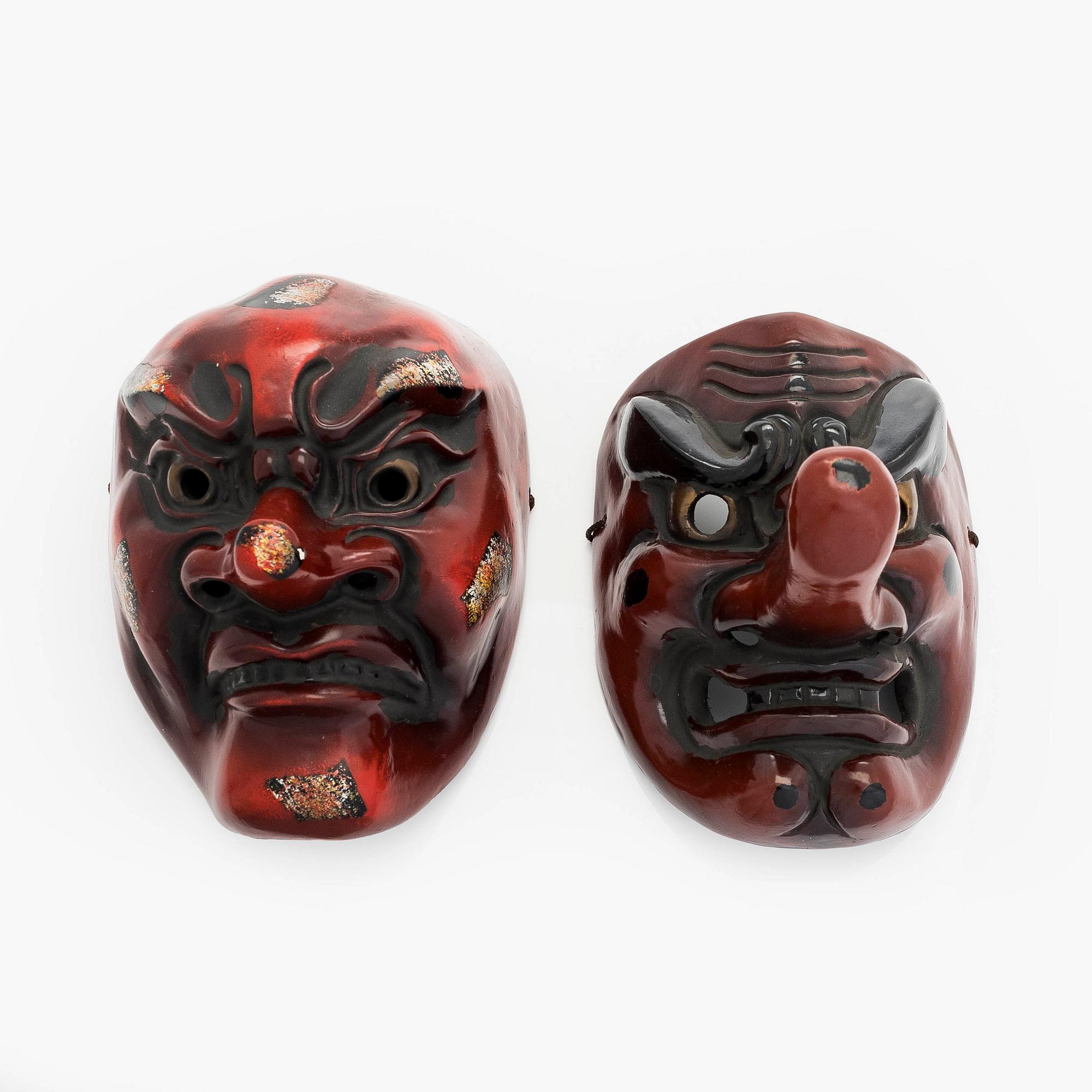 Noo masker, 2 st, Japan, 1900-tal.