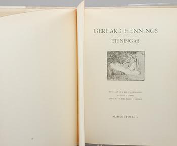 GERHARD HENNING, 18 etsningar, omkring 1914. Samt en bok: Gerhard Hennings etsningar, Gösta Lilja, Allhems förlag, 1952.
