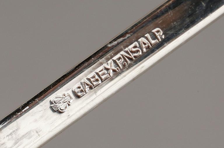 HUMMERGAFFLAR, 12 st, nysilver, Guldsmedsaktiebolaget, GAB, 1900-talets mitt.