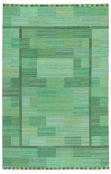 192. Marianne Richter, a carpet, "Fasad, grön II", flat weave, ca 305 x 195 cm, signed AB MMF MR.