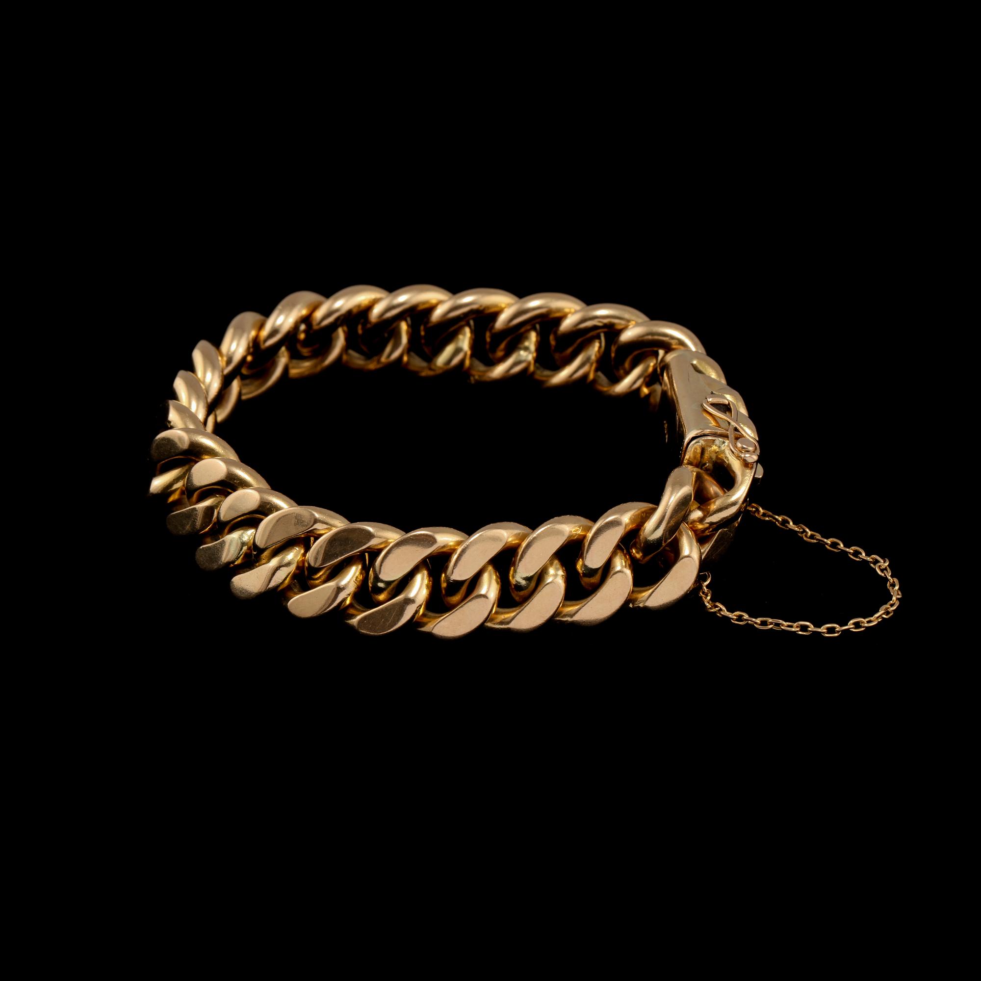 ARMLÄNK, 18k guld, 1900-talets andra kvartal. Vikt 104 g.