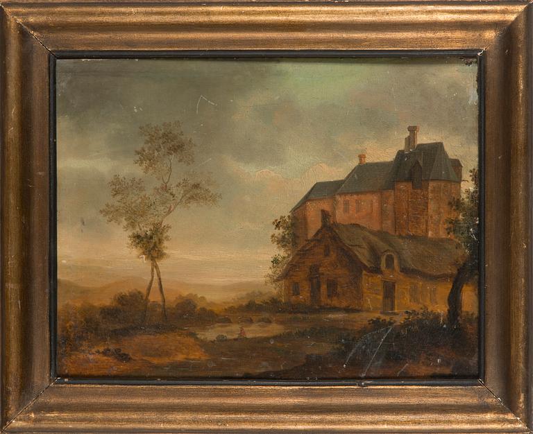 Okänd konstnär,  1700/1800-tal,  Pastoralt landskap.