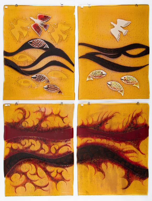 Benth Owesen, 23 glass plaques, Norway, signed and dated.