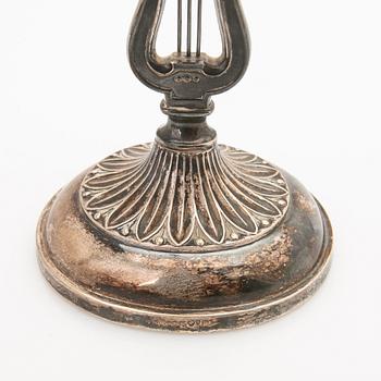 Candlesticks, a pair, Empire style, silver, Ceson Guldvaru Ab, Gothenburg, 1956.