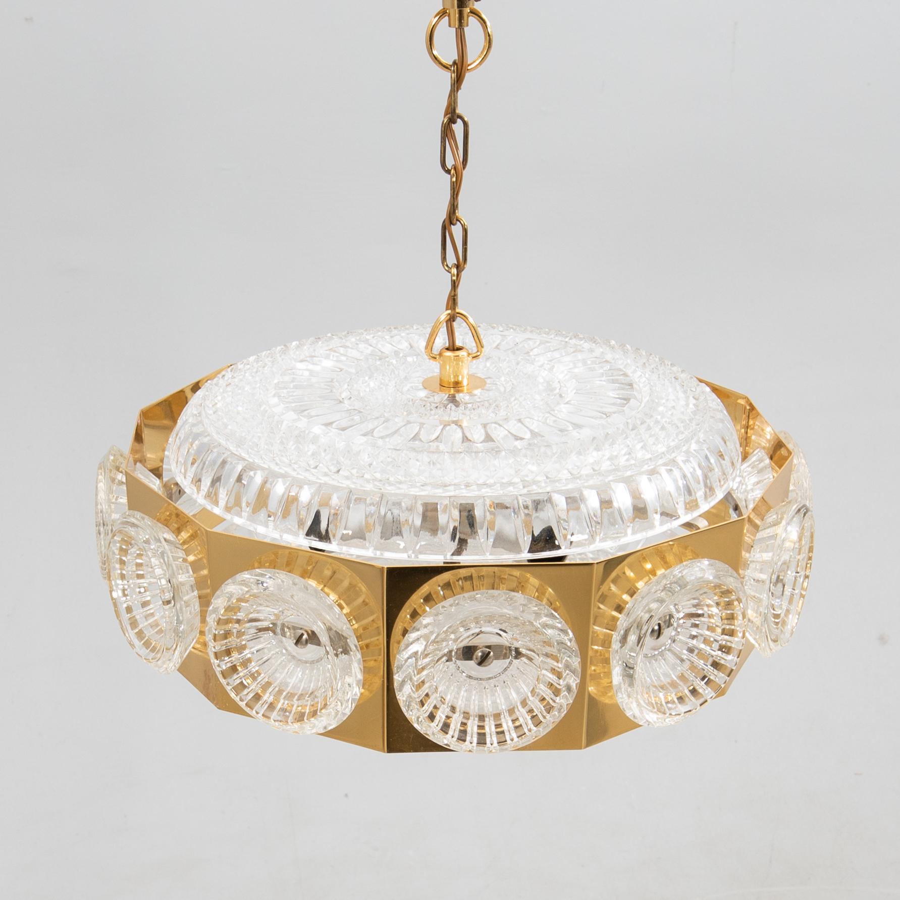 Carl Fagerlund, ceiling lamp Orrefors 1970s.