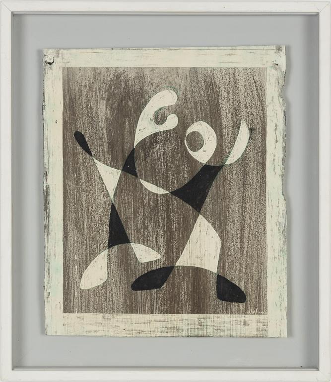 Pierre Olofsson, blandteknik på papper, signerad.