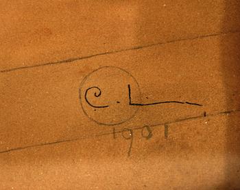 CARL LARSSON, efter. Färglitografi, utförd 1901.