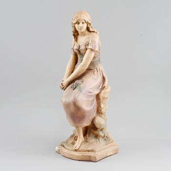 SKULPTUR, bemålat gips, signerad A Moceau?, Paris, Frankrike, omkring sekelskiftet 1800/1900.