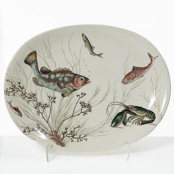 Fiskservis, 13 delar, flintgods, "Fish", Johnson Bros, England.