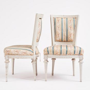 A set of six late Gustavian chairs by E. Ståhl (master in Stockholm 1794-1820).