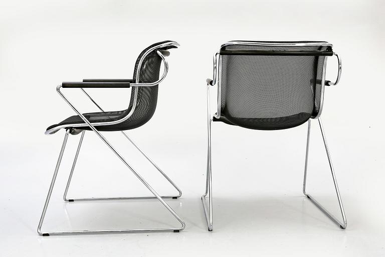 A pair of Charles Pollok Penelope chairs for Castelli 1982.