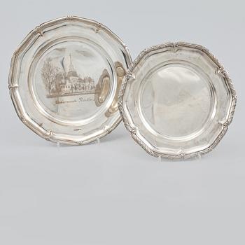 FAT, 2 st, silver, GAB, Stockholm, 1931 och 1928, vikt 543 gram.