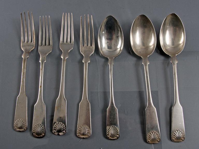PARTI BESTICK, 7 delar, silver, Danmark.