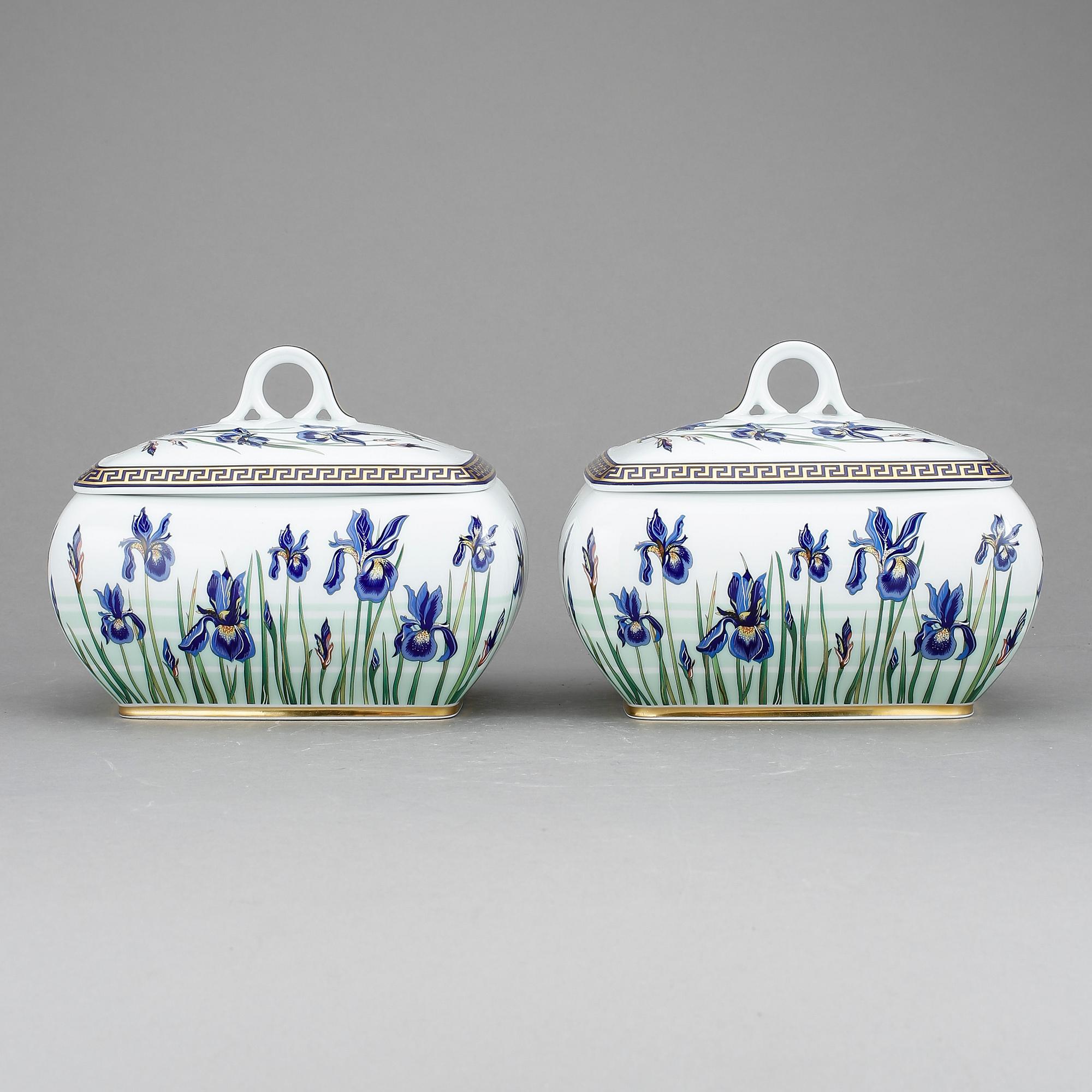 TERRIN, 2 st, porslin, "Giardino", Versace för Rosenthal.