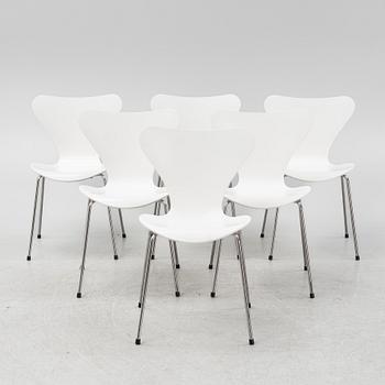 Arne Jacobsen, stolar, 6 st, "Sjuan", Fritz Hansen, 2008.