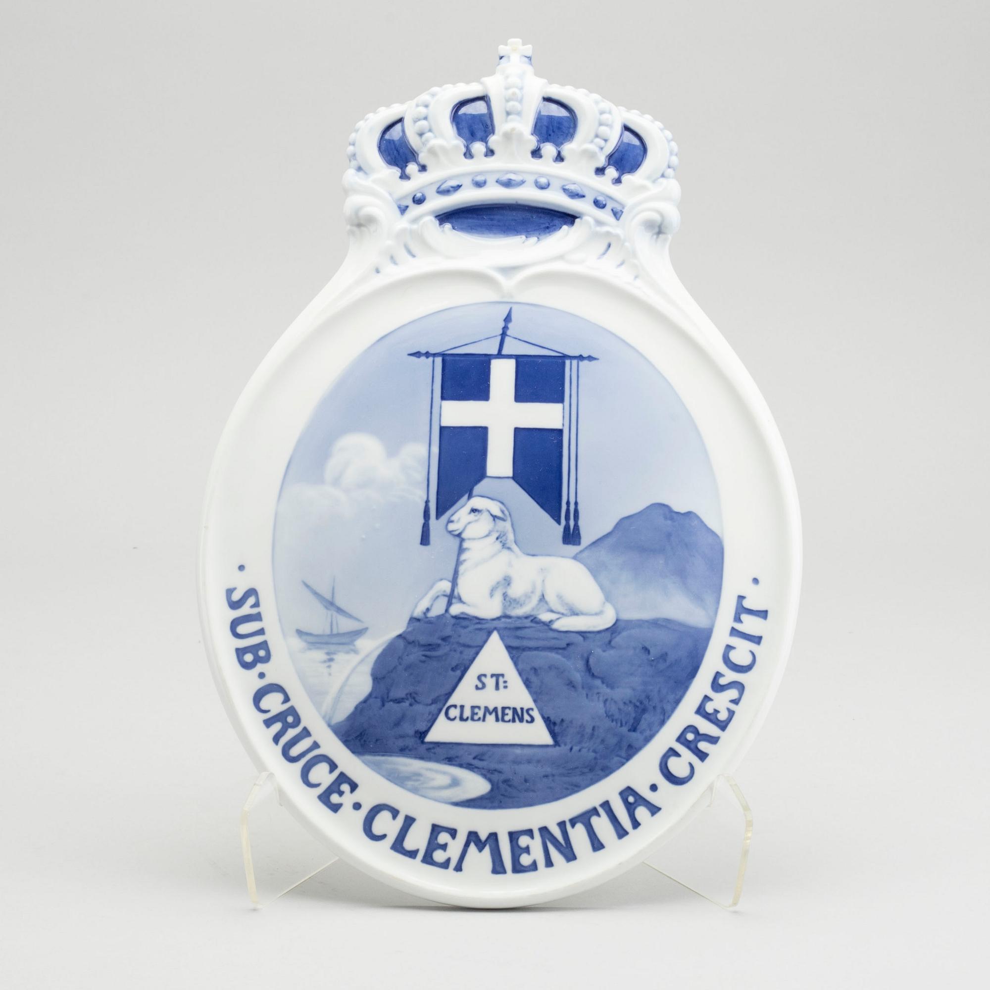 VÄGGPLAKETT, ARNOLD KROG, Royal Copenhagen, 1908.