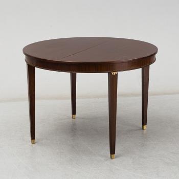 A mahogany veneered Gustavian style dining table, mid 20th Century.