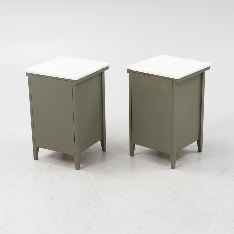 A pair of bedside tables, late 20th century.