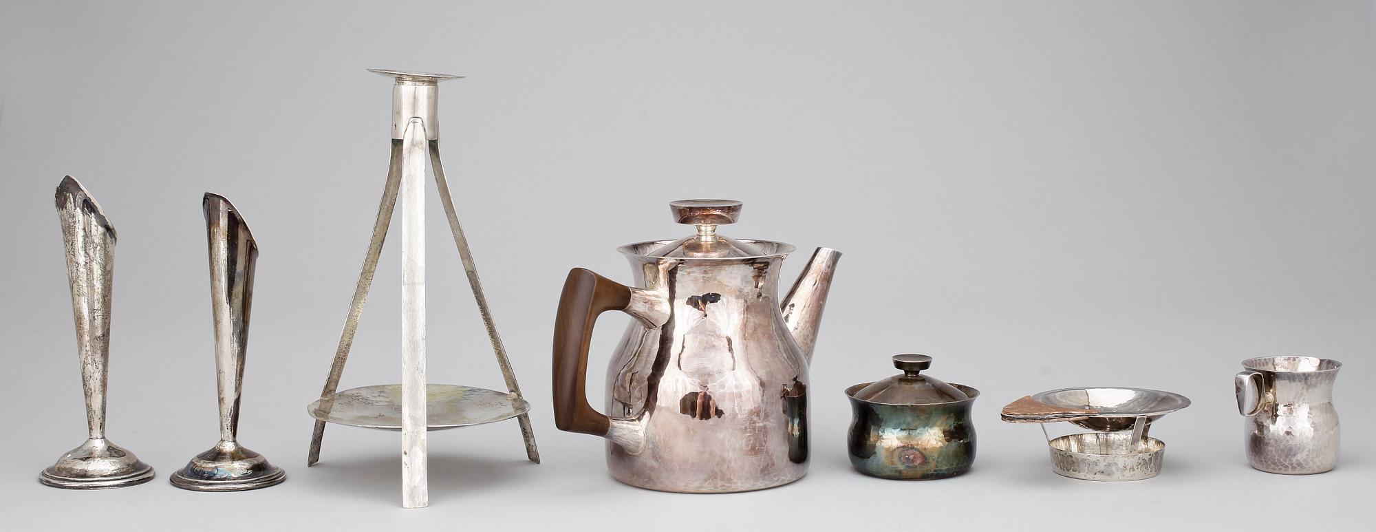 PARTI SILVER, 7 delar. 1900-tal. Totalvikt ca 1300 g.