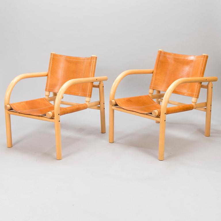 BEN AF SCHULTEN, A pair of 1990s ' 411' armchairs for Artek, Finland.