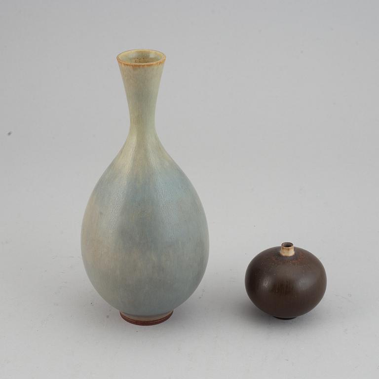 Berndt Friberg, two stoneware vases, Gustavsberg Studio.