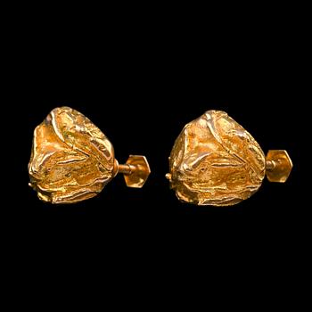 300. Björn Weckström, A PAIR OF EARRINGS, gold 14K, "Yellow Rose", Lapponia 1970. Weight 10,1 g.