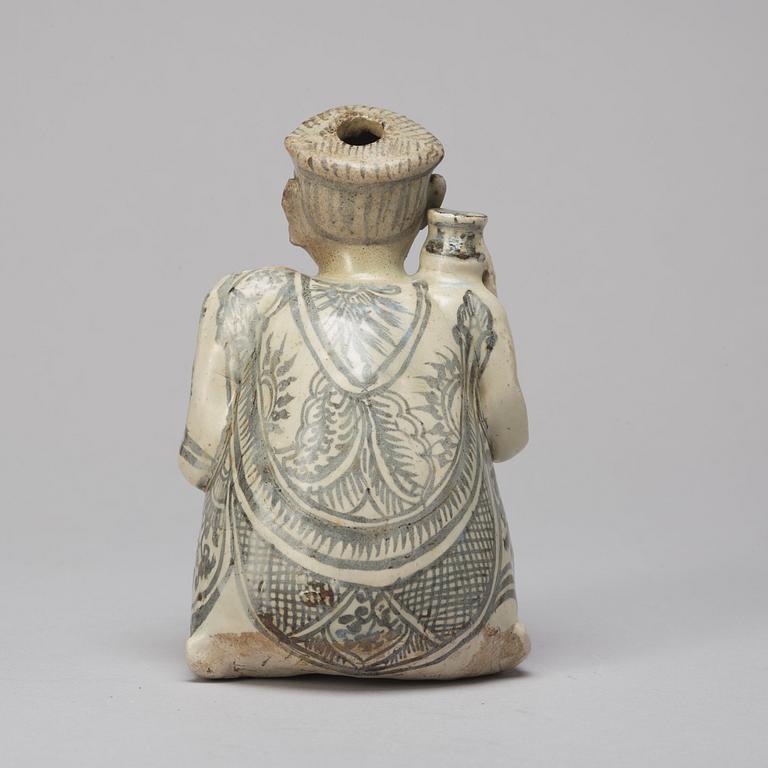 A Sawankhalok figurine/joss stick holder, 15th/16th Century.