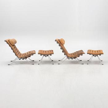 Arne Norell, a pair of armchairs and two footstools, "Ari", second half of the 20th century.