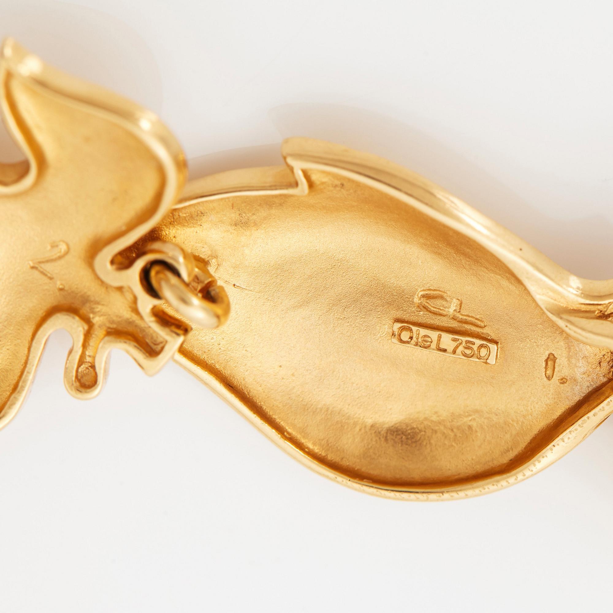 Ole Lynggaard collier 18K guld och en rund briljantslipad diamant.