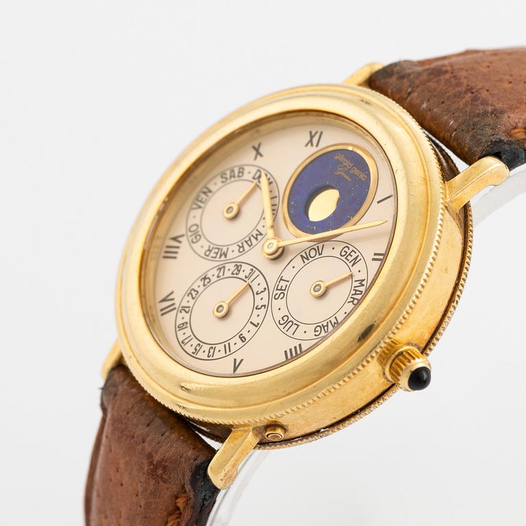 Gérald Genta, "Straight Lugs", "Coin Bezel", "Lapis Lazuli", wristwatch, 33 mm.