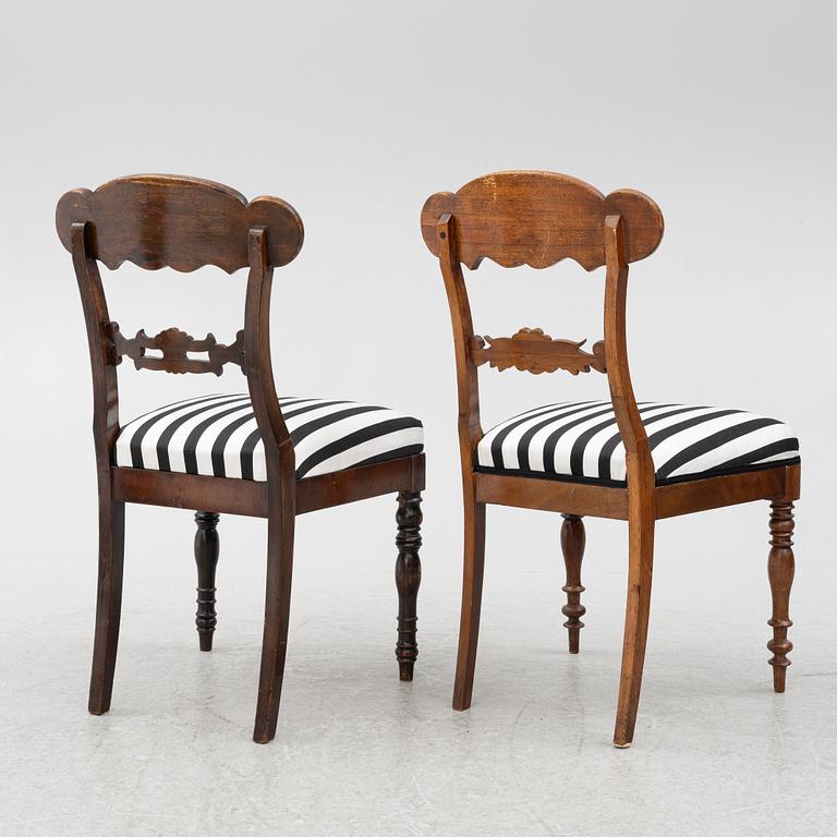 Chairs, 8 pcs, late Empire, mid-19th century.